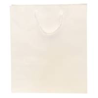 White kraft paper Brooklyn shopping bag with flat twill handles and side gussets
