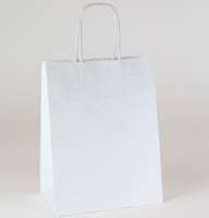 White Kraft Shopping Bags Ink Printed (Cub) 
