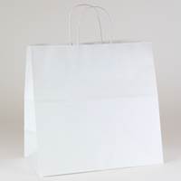 White Kraft Shopping Bags Ink Printed (Take Out) 