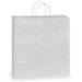 Large plain white kraft paper shopping bag with twisted paper handles, solid white finish