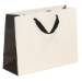 white kraft paper shopping bags with black gusset and black flat twill handles