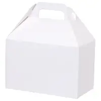 White large gable box — solid white finish, die-cut top carry handle