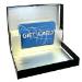 White Linen pop-up gift card box 4 5/8" x 3 3/8" x 5/8" — pops open to display a gift card, white linen-textured finish