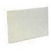 White Linen gift card box shown closed — crisp white with a woven linen texture on a slim rectangular pop-up box