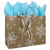 White Snowflakes on Kraft Shopping Bags (Vogue - Mini Pack)
