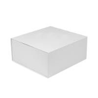 Large White Vesta premium gift box 11.81" x 10.75" x 5.12", rigid book-style foldover lid, smooth matte finish