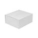 Medium White Vesta premium gift box 9.05" x 8.27" x 3.94", rigid book-style foldover lid, smooth matte finish