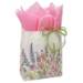 Wildflowers Paper Shopping Bags — white kraft with watercolor wildflower bouquet in pinks and purples, twisted paper handles