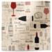 Wine Not Printed Tissue Paper — Illustrated wine bottles, glasses, cheese, and grapes on kraft-tone background