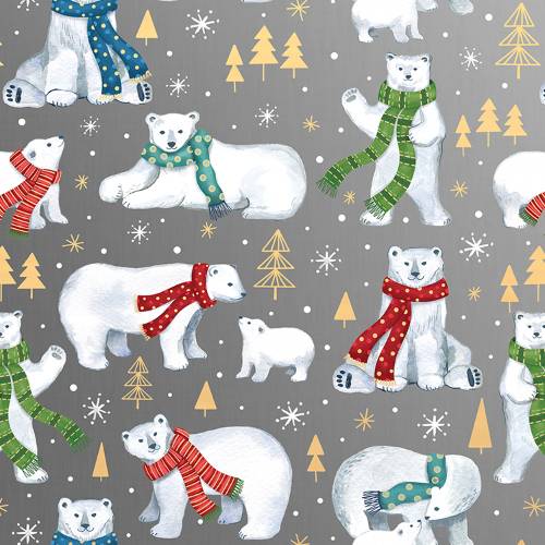 Winter Bear Gift Wrap Paper — Winter Bear Christmas gift wrap pattern