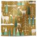 Winter serenity tissue paper with deer, pine trees and snowflakes in white on warm gold