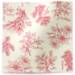 Winter Topiary Printed Tissue Paper — Red damask-style Christmas topiary tree pattern on white background