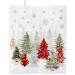White kraft paper shopping bag with winter wonderland holiday print, twisted paper handles