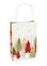 White kraft paper shopping bag with winter wonderland holiday print, twisted paper handles