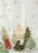 White kraft paper shopping bag with winter wonderland holiday print, twisted paper handles