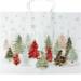 White kraft paper shopping bag with winter wonderland holiday print, twisted paper handles