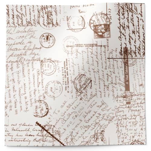 Wish You Were Here Printed Tissue Paper — Illustrated postcards, camera, maps, and travel icons scattered on white