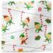 Zip Line Elves Printed Tissue Paper — Whimsical Christmas elves zip-lining on ropes scattered on white background