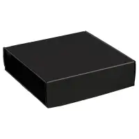 Black decorative mailing box — a solid black corrugated finish