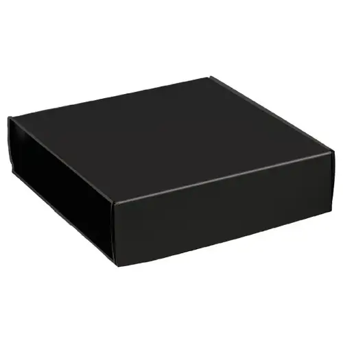 Black decorative mailing box — a solid black corrugated finish