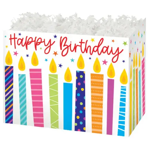 Candle Birthday gift basket box — colorful birthday candles