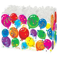 Celebrate gift basket box — colorful balloons and confetti with Celebrate