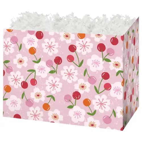 Cherry Blossoms gift basket box — soft pink cherry blossoms