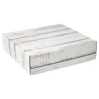 Distressed White Wood decorative mailing box — a whitewashed distressed wood-plank print