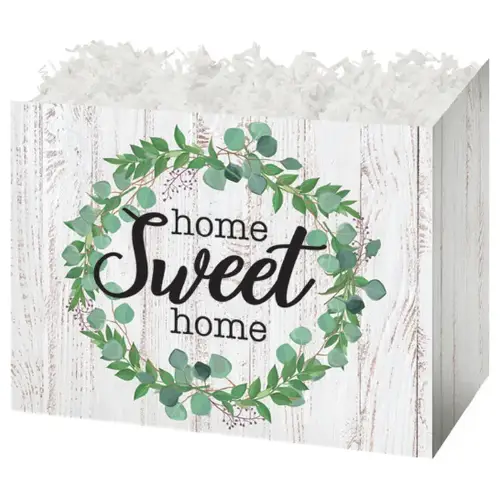 Farmhouse Home Sweet Home gift basket box — a farmhouse Home Sweet Home design
