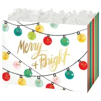 Holiday Lights gift basket box — a Merry and Bright string-lights design