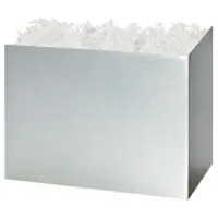 Metallic Silver gift basket box — a metallic silver finish