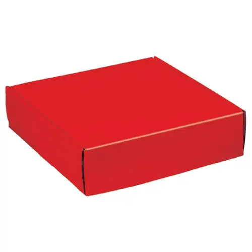 Red decorative mailing box — a solid red finish
