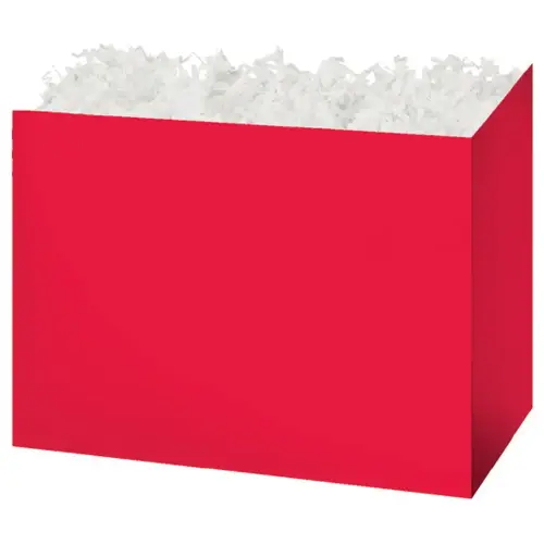 Red gift basket box — a solid red finish
