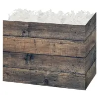 Rustic Wood gift basket box — a dark rustic wood-plank print