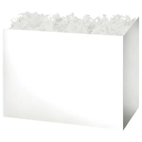 White gift basket box — a solid white finish