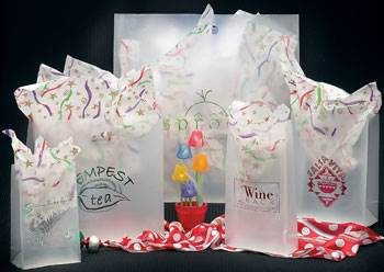 Clear Frosted Die Cut Shopping Bags