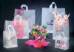 Frosted Clear Shopping Bags — semi-transparent frosted poly tote, soft loop handles, smooth matte finish, 10x5x13 size