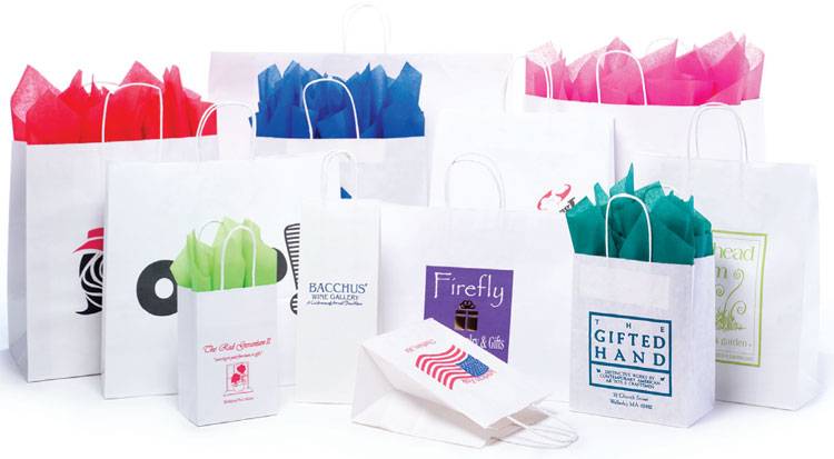 250 Pack White Kraft Paper Gift Bags – 16x6x12, Vogue Retail Shopper Bags By Durapak