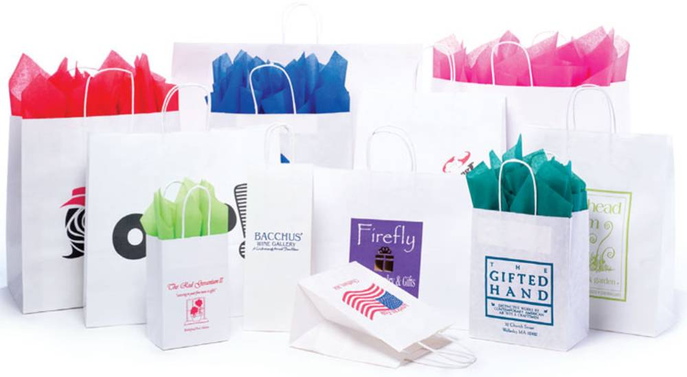 250 Pack White Kraft Paper Gift Bags – 16x6x12, Vogue Retail Shopper Bags By Durapak