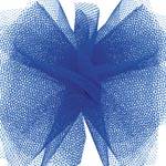 Royal tulle ribbon gathered in a rosette — soft sheer mesh netting, 6" width, 25 yards