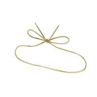 10" gold metallic stretch cord loop with pre-tied bow for gift bags and boxes