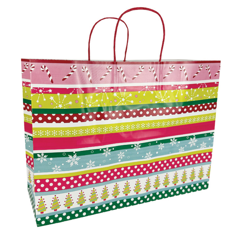 Jolly Stripe Paper Shopping Bags (Closeout)