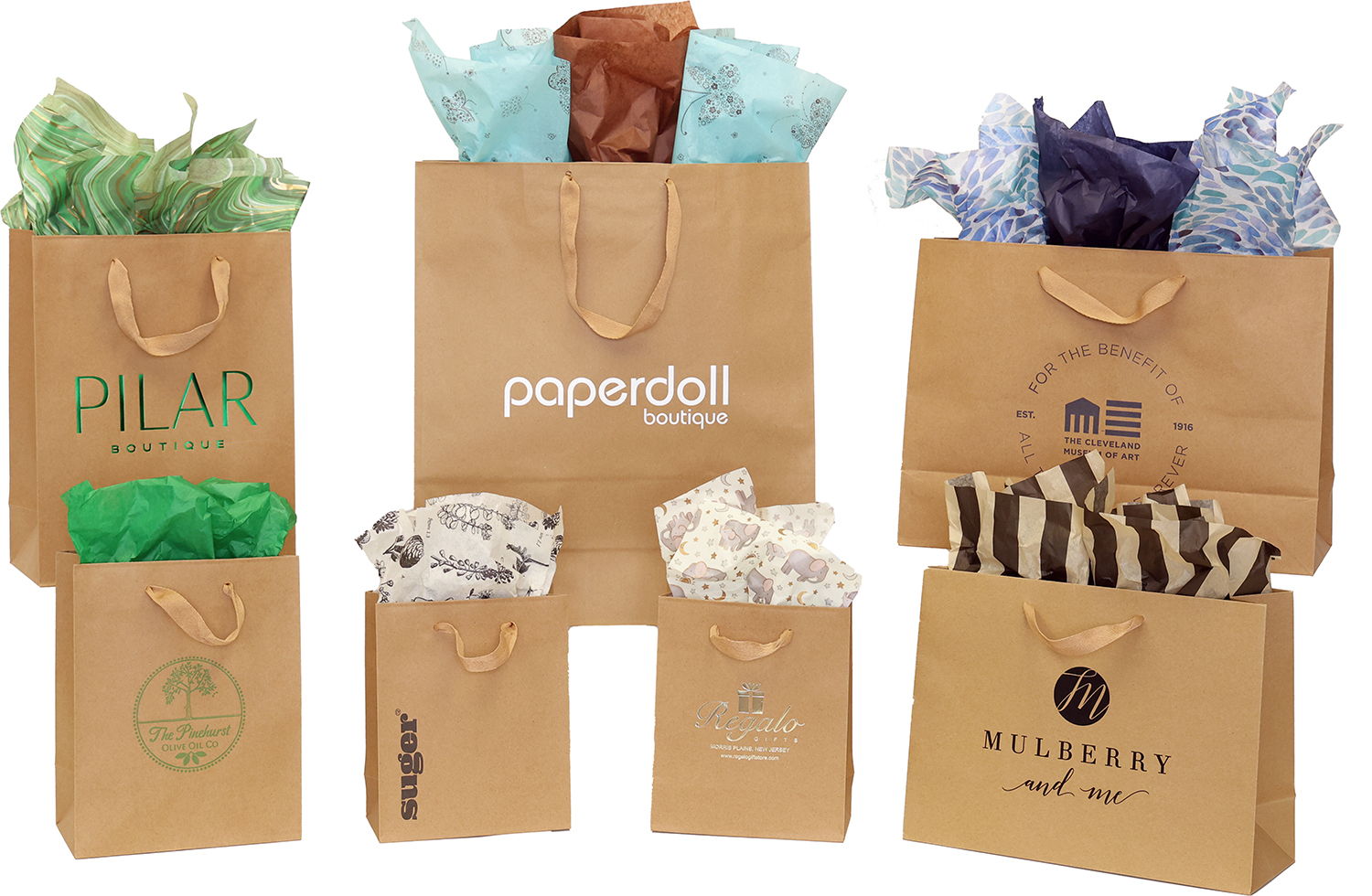 Custom Natural Kraft Brooklyn Shopping Bags