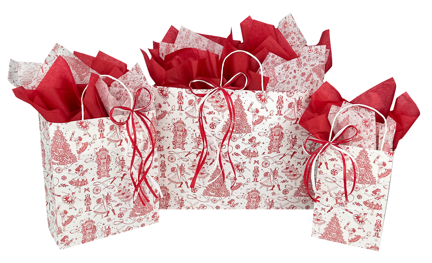 Nutcracker Toile Shopping Bags