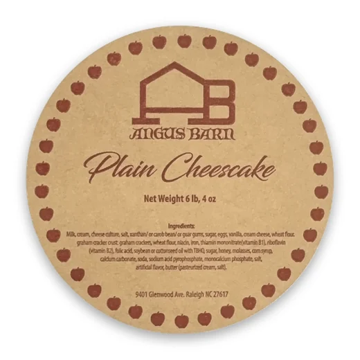 Kraft circle ingredient label for Angus Barn