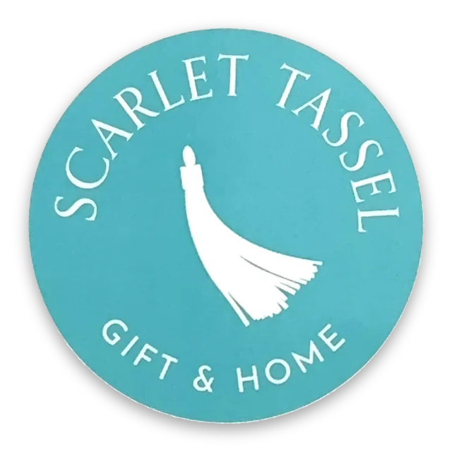 Custom printed label supplied to Scarlet Tassel Gift and Home