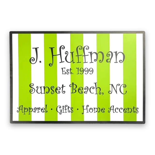 Custom printed label supplied to J. Huffman