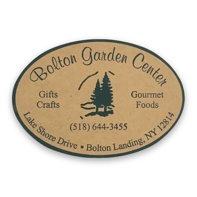 Custom printed label supplied to Bolton Garden Center