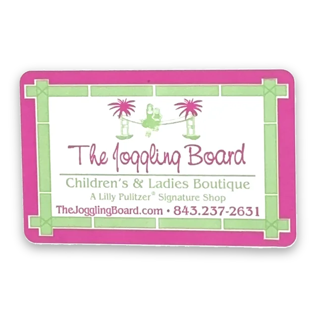 Custom printed label supplied to The Joggling Board