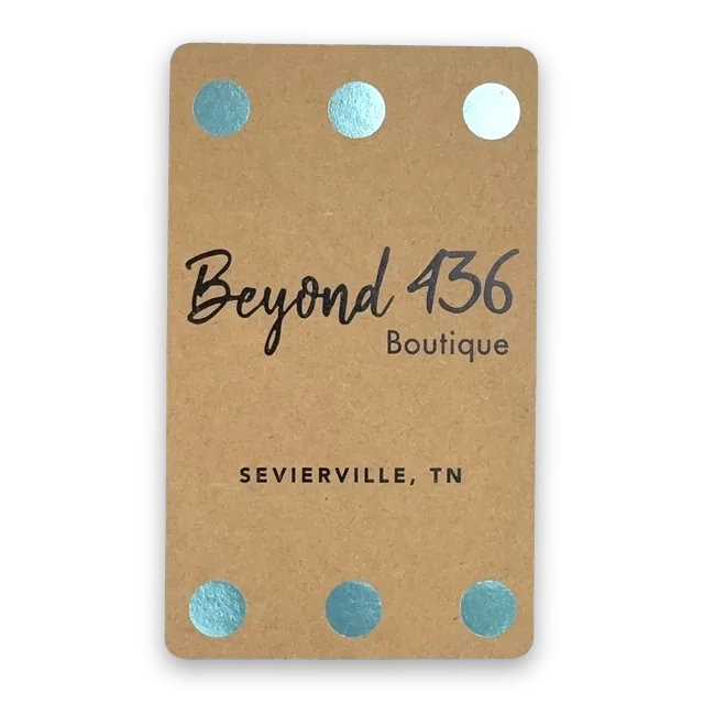 Custom printed label supplied to Beyond 436 Boutique